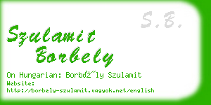 szulamit borbely business card